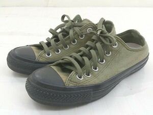 ◇ CONVERSE 1SC025 ALL STAR ブラックボトム スニーカー シューズ サイズ24.0cm カーキ ブラック レディース