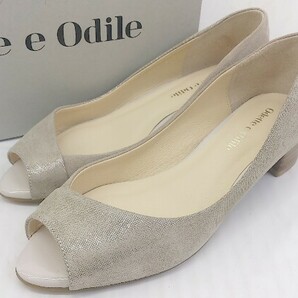 ◇ ◎ Odette e Odile UNITED ARROWS オープントゥ パンプス シューズ サイズ22cm1/2 ベージュ系 レディースの画像1