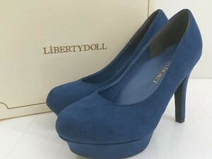 * * LIBERTYDOLL round tu high heel pumps size L navy lady's 