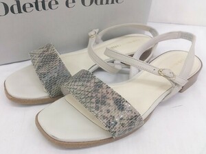 ◇ ◎ Odette e Odile UNITED ARROWS パイソン柄 セパレートサンダル サイズ35 グレー系 レディース