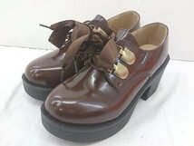 ◇ Shoes in Closet シューズインクロゼット 軽量ソール リボン ボリュームヒール シューズ サイズXS ブラウン レディース_画像2