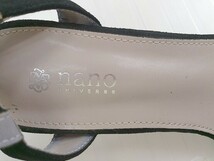 ◇ nano universe ナノ ユニバース オープントゥ ヒール アンクルストラップサンダル サイズ37 ブラック レディース P_画像4