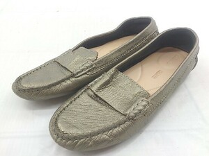 ◇ Clarks クラークス ドライビングシューズ サイズ24 ゴールド レディース P