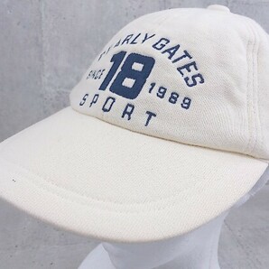 ◇ pearly gates パーリーゲイツ 刺繍 スナップバック ベースボール キャップ 帽子 ライトベージュ S レディースの画像1