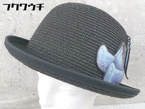 ■ FishBornChips フィッシュボーンチップス 装飾 ペーパー ハット 帽子 ブラック サイズ56～58cm レディース