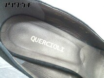 ◇ Quercioli オープントゥ 型押し ウエッジソール サンダル サイズ36 ブラック レディース_画像4