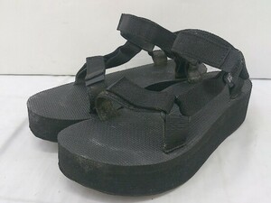 ◇ Teva テバ 厚底 スポーツサンダル サイズ24ｃｍ ブラック レディース