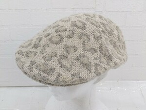 * OVERRIDE9999 over ride na in bai four leopard print Leopard hunting cap hat beige group size 58cm lady's P
