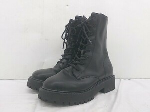 # NUOVOn.-vo side Zip truck sole middle race up boots size XL black lady's P