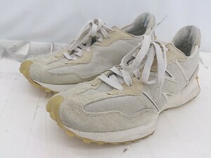 ◇ New Balance MS327UP ビッグロゴ レトロ感 スニーカー シューズ サイズ27.0cm グレージュ系 メンズ P