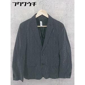 ◇ EDITION TOMORROWLAND ピンストライプ 2B シングル 長袖 テーラード ジャケット サイズ44 ブラック系 メンズ