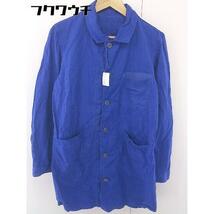 ◇ SHIPS JET BLUE シップスジェットブルー リネン混 長袖 ロング ジャケット シャツ サイズS ブルー メンズ_画像2