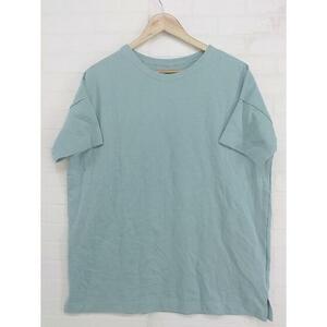 ◇ antiqua アンティカ tree cafe バスク コットン100% 五分袖 Tシャツ カットソー サイズM グリーンクオーツ メンズ P