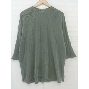 ◇ antiqua tree cafe アンティカ ドロップショルダー サーマル 半袖 Tシャツ カットソー グリーン系 メンズ P