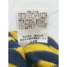 ◇ BLUE BLUE ブルーブルー ボーダー 半袖 Tシャツ カットソー サイズ1 ネイビー イエロー メンズ P_画像5