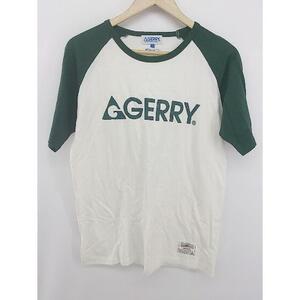 ◇ GERRY ジェリー ビックロゴ プリント カジュアル 半袖 Tシャツ カットソー サイズLL ホワイト グリーン メンズ P