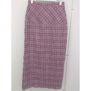 * * * unused * MOUSSY check back slit long tight skirt size 2 purple series ivory lady's 