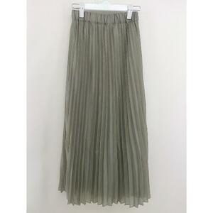 * N. Natural Beauty Basic waist rubber long pleated skirt size S khaki lady's 