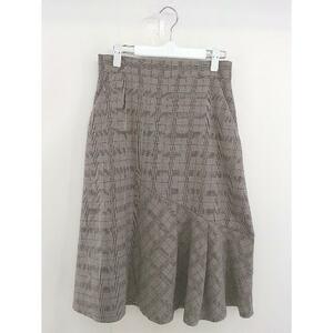 * FLORENT Florent check knees under height flair skirt size 38 brown group lady's 