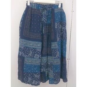 * MOUSSY Moussy long gathered skirt size F blue group lady's 