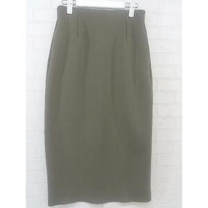 * NATURAL BEAUTY BASIC slit stretch knees under height tight skirt size M khaki lady's P