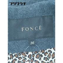 ■ FONCE フォンセ アンゴラ混 長袖 ノーカラー コート 36サイズ グレー レディース_画像4