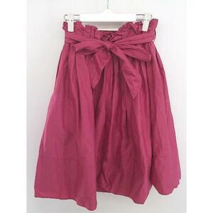 * * one after another NICE CLAUP waist rubber knees height flair skirt red group lady's P