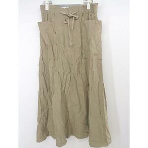 * RNAa-ruene-linen. long flair skirt size M khaki series lady's P