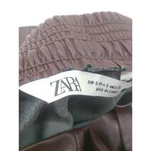 ◇ ZARA ザラ フェイクレザー フロントボタン ロング ナロー スカート サイズEUR S USA S MEX 26 ブラウン系 レディース P_画像4