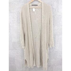 * KBF+ke- Be ef plus knitted long sleeve long cardigan ONE beige lady's 