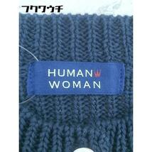 ◇ HUMAN WOMAN ヒューマンウーマン コットン ニット 長袖 カーディガン Mサイズ ネイビー レディース_画像4