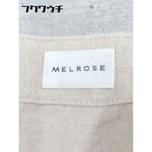 ◇ MELROSE メルローズ リネン100% 七分袖 ノーカラー ジャケット ベージュ レディース_画像4