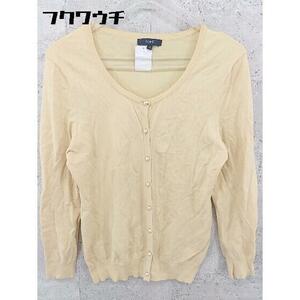 * ROPE Rope pearl long sleeve cardigan M beige * 1002799861182