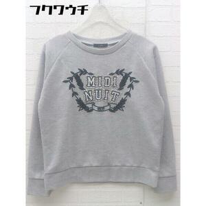 ◇ ROSSO ロッソ URBAN RESEARCH ロゴ 刺繍 ラインストーン 長袖 トレーナー サイズF グレー ブラック レディース