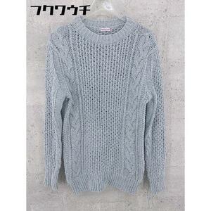 * DRESSTERIOR Dress Terior cotton long sleeve cable knitted sweater light blue series lady's 