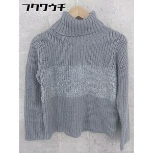 * MOGA Moga ta-toru neck wool long sleeve knitted sweater gray series lady's 