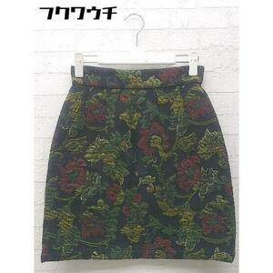 * MOUSSY Moussy back Zip floral print Mini trapezoid skirt size 1 black multi lady's 