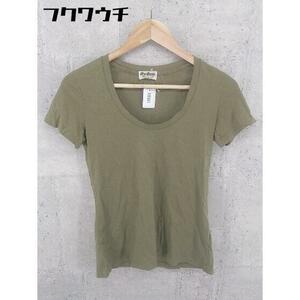 ◇ Ray BEAMS レイ ビームス USA製 半袖 Tシャツ カットソー サイズ1 カーキ系 レディース