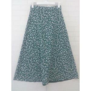 * any SiSeni.s.s floral print long flair skirt size 1 green white black lady's P