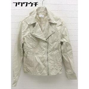 * select MOCA select mocha fake leather long sleeve jacket size M white group lady's 