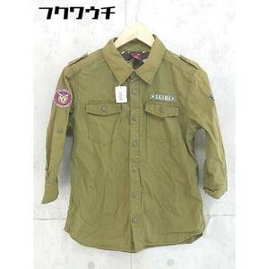 * X-girl X-girl military 7 minute sleeve shirt size 2 khaki lady's 