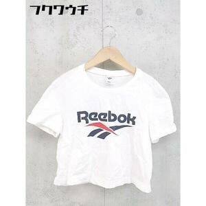 ◇ Reebok リーボック ロゴ 半袖 Tシャツ カットソー サイズXS ホワイト レディース