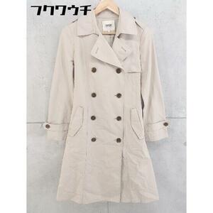 # * OZOC Ozoc belt attaching long sleeve trench coat size 40 beige lady's 