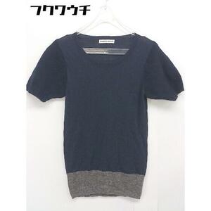 * TSUMORI CHISATO Tsumori Chisato switch short sleeves knitted sweater size 2 navy lady's 