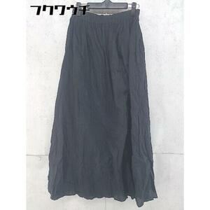 * MOUSSY Moussy waist rubber long flair skirt size F black lady's 