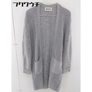 * ROPE' Rope knitted long sleeve cardigan size M gray lady's 