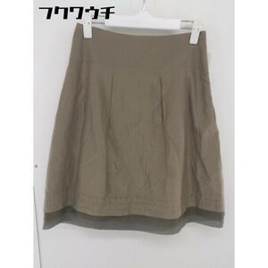 * UNTITLED Untitled side Zip knees height pleated skirt size 1 Brown lady's 