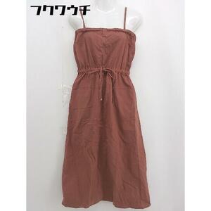 * * unused * * natural couture tag attaching 2WAY long camisole bare top One-piece size F Brown lady's 