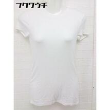 ◇ ◎ ATM エーティーエム リブ 半袖 Tシャツ カットソー サイズS ホワイト レディース_画像1