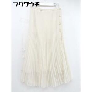 * ELLE L button down long pleated skirt size 40 beige group lady's 